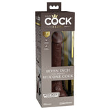 King Cock Elite Dual Density Silicone Cock-Brown 7"