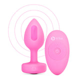 Vibrating Heart Butt Plug Small/Medium - Pink Topaz
